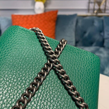gg Dionysus Mini Chain Bag Emerald Green Metal-Free Tanned For Women 8in/20cm gg 401231 CAOGX 3120