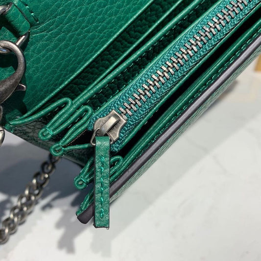 gg Dionysus Mini Chain Bag Emerald Green Metal-Free Tanned For Women 8in/20cm gg 401231 CAOGX 3120