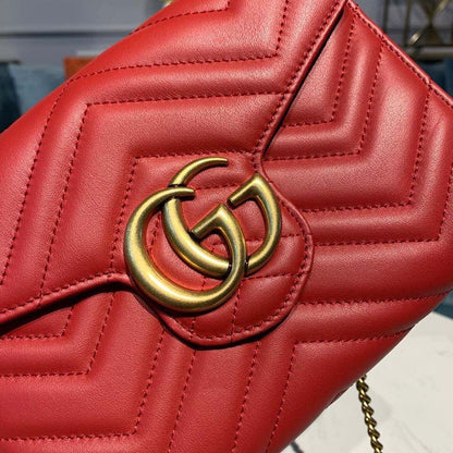 gg Marmont Matelassé Mini Bag Dusty Red Matelassé For Women 8in/20cm gg 474575