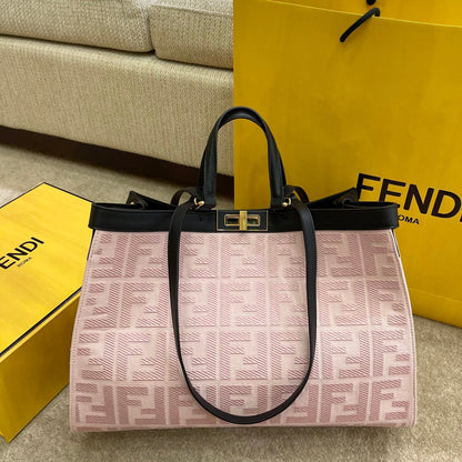 FI Peekaboo X-tote Bag Pink Canvas For Women, Handbags, Shoulder Bags 16.1in/41cm FF 8BH374