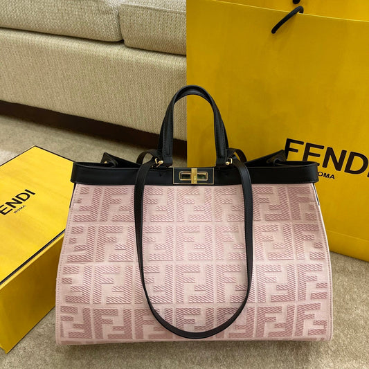 FI Peekaboo X-tote Bag Pink Canvas For Women, Handbags, Shoulder Bags 16.1in/41cm FF 8BH374