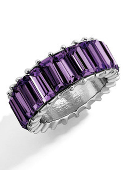 Fashionable Multicolor Rhinestone Alloy Band Ring