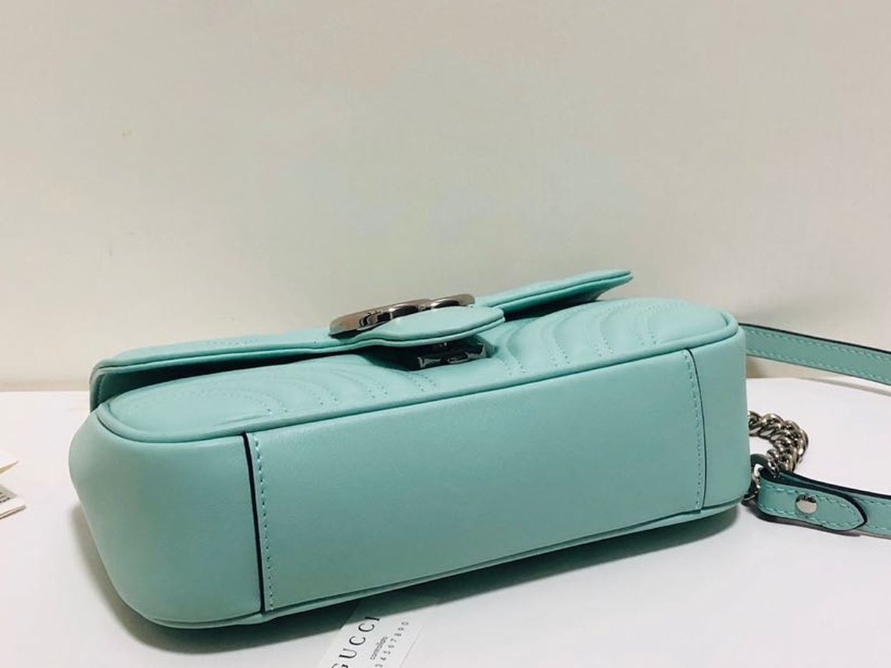 gg Marmont Matelassé Mini Bag Mint Green Matelassé Chevron For Women 8.5in/22cm gg