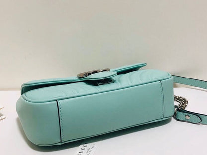 gg Marmont Matelassé Mini Bag Mint Green Matelassé Chevron For Women 8.5in/22cm gg