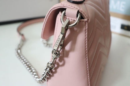 gg Marmont Mini Top Handle Bag Dusty Pink Matelassé  For Women 8.3in/21cm  547260 DTDIT 5729