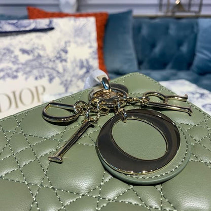 DI Small Lady Bag Ultramatte Cannage Olive Green For Women 8in/20cm CD
