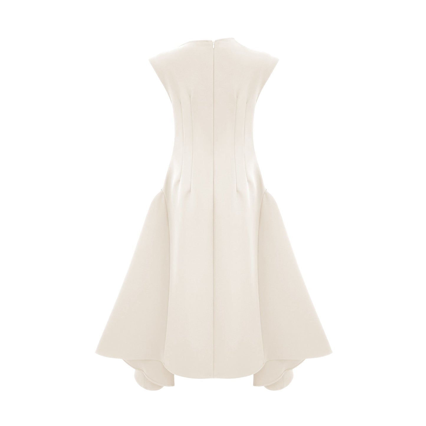 Jenifier white asymmetrical midi dress