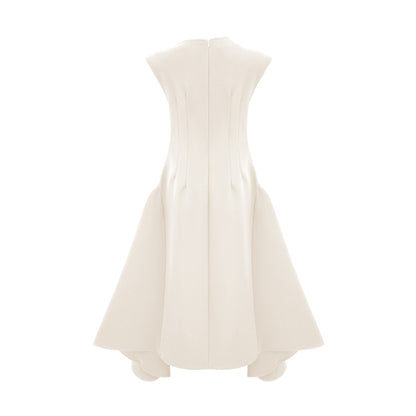 Jenifier white asymmetrical midi dress