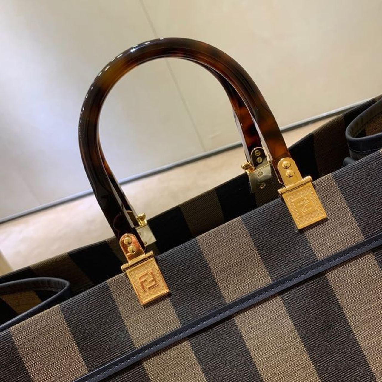 FI Sunshine Large Canvas Tote Bag Brown For Women, Handbags, Shoulder Bags 15.7in/40cm FF 8BH372ABVTF1BAH