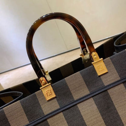 FI Sunshine Large Canvas Tote Bag Brown For Women, Handbags, Shoulder Bags 15.7in/40cm FF 8BH372ABVTF1BAH