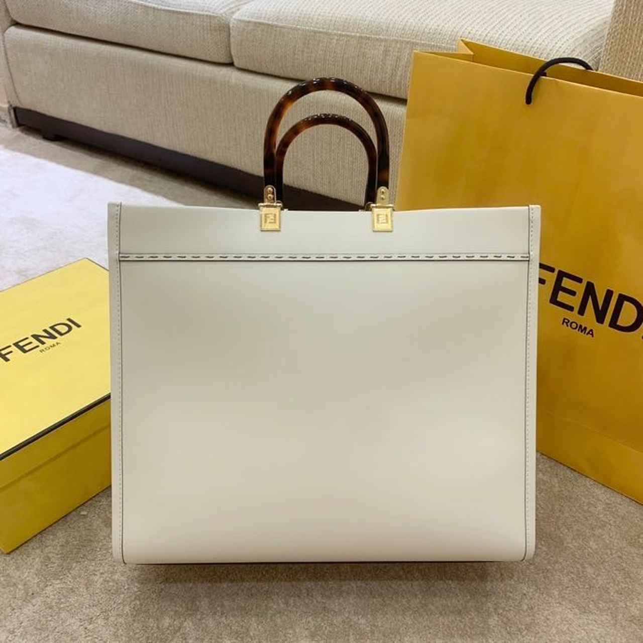 FI Sunshine Large Cream For Women, Handbags, Shoulder And Crossbody Bags 15.7in/40cm FF 8BH372