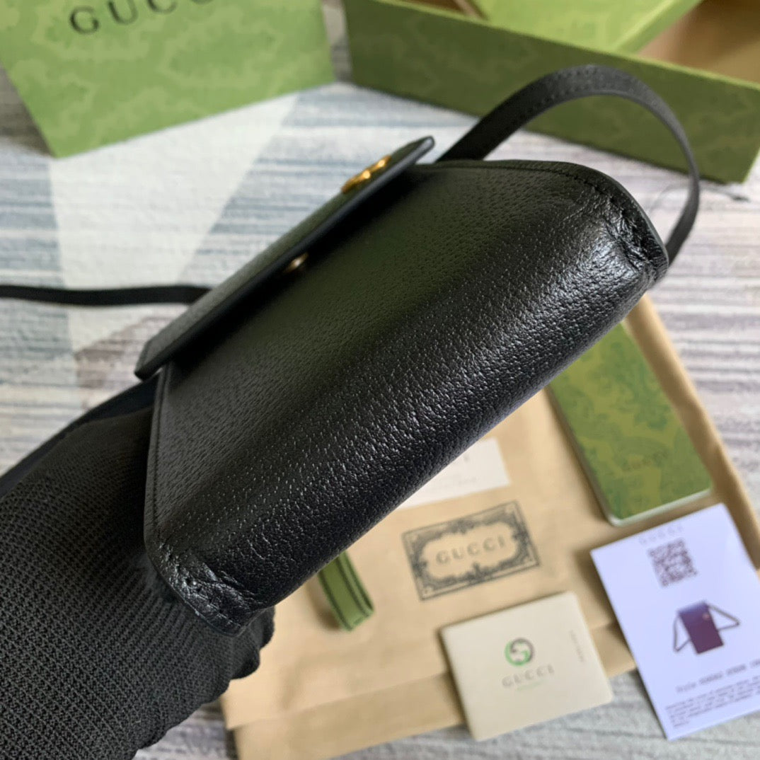 gg Mini Bag With Double G Black For Men 7.1in/18cm gg