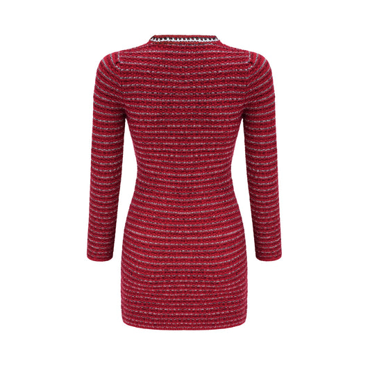 Faustine bow-detailed knit mini dress