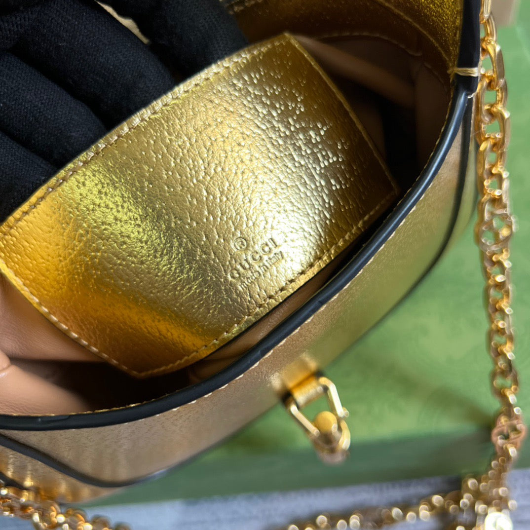gg Jackie 1961 Lizard Mini Bag Gold For Women, Women&#8217;s Bags 7.5in/19cm gg ‎