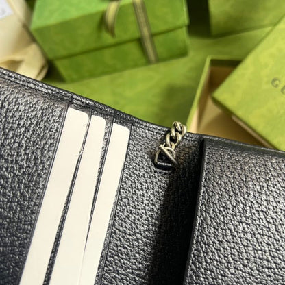 gg Horsebit 1955 Wallet With Chain Beige And Blue For Women 7.5in/19cm gg