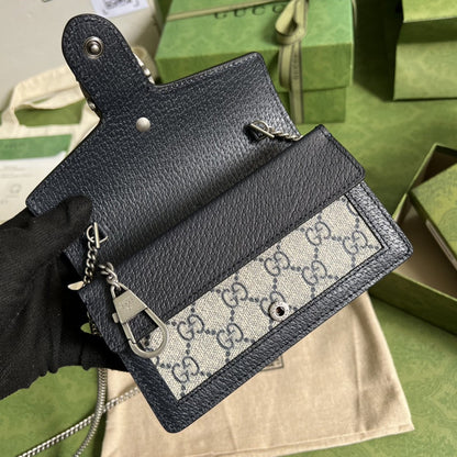 Dionysus gg Super Mini Bag Beige And Blue gg Supreme Canvas For Women 6.5in/17cm 476432