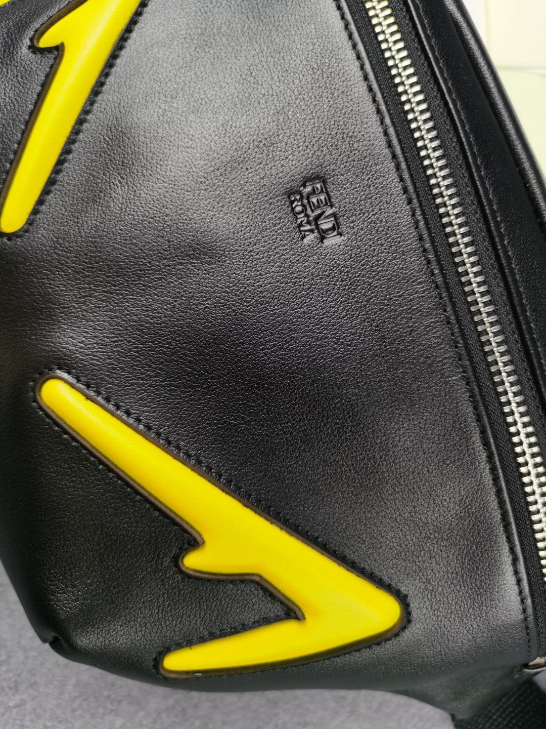 FI Little Monster Belt Bag Black/Yellow For Men, Men&#8217;s Bags 7.9in/20cm FF