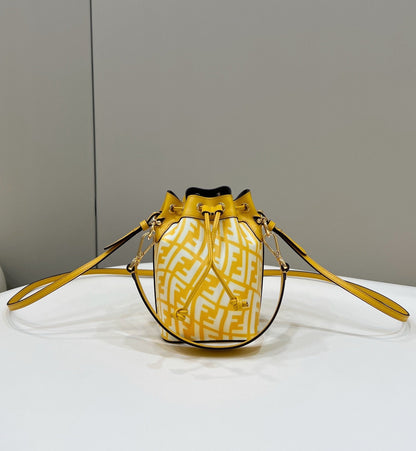FI Mon Tresor Bag Yellow For Women, Handbags, Shoulder And Crossbody Bags 7.1in/18cm FF 8BS010