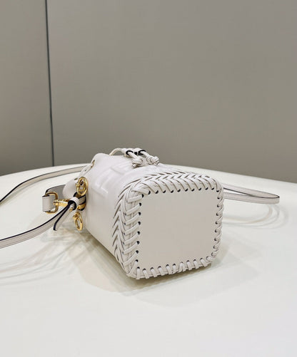 FI Mon Tresor White Mini-bag with stitching For Woman 18cm/7in 8BS010AGV0F0K7E