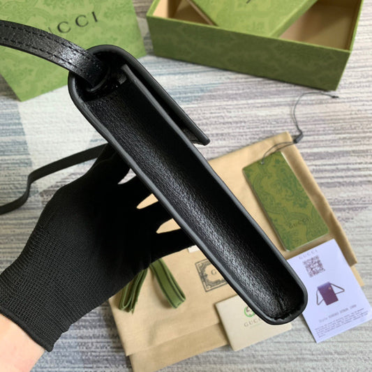 gg Mini Bag With Double G Black For Men 7.1in/18cm gg