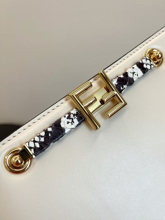 FI Touch White with Snakeskin Detail Bag For Woman 19cm/7.5in