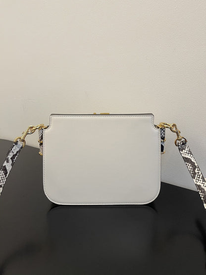 FI Touch White with Snakeskin Detail Bag For Woman 19cm/7.5in