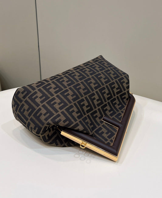 FI First Small Brown Canvas For Women, HandBags, Shoulder And Crossbody Bags 10.2in/26cm FF 8BP129