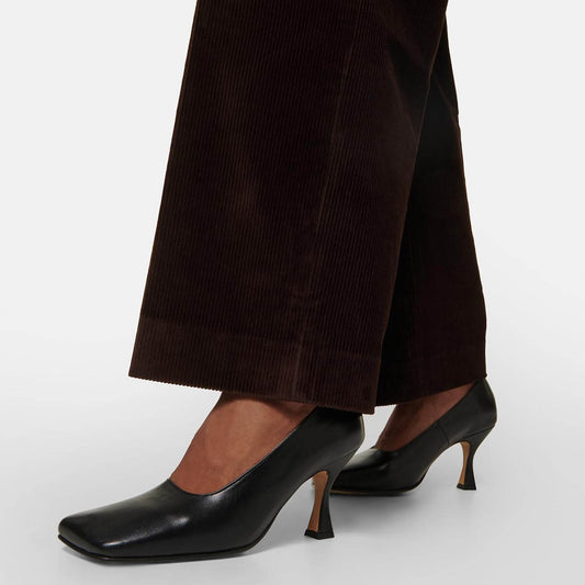 Elegant Vegan Leather Slip-On Square Toe Flared Heel Black Pumps