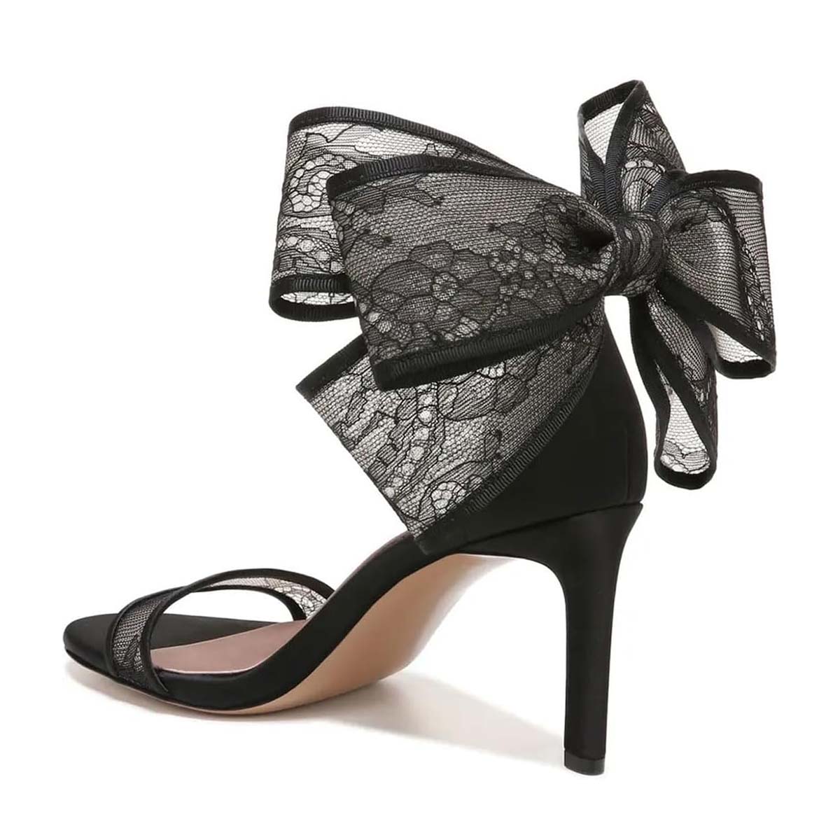 Elegant Lace Bow Stiletto Heel Ankle Strap Dress Sandals for Women