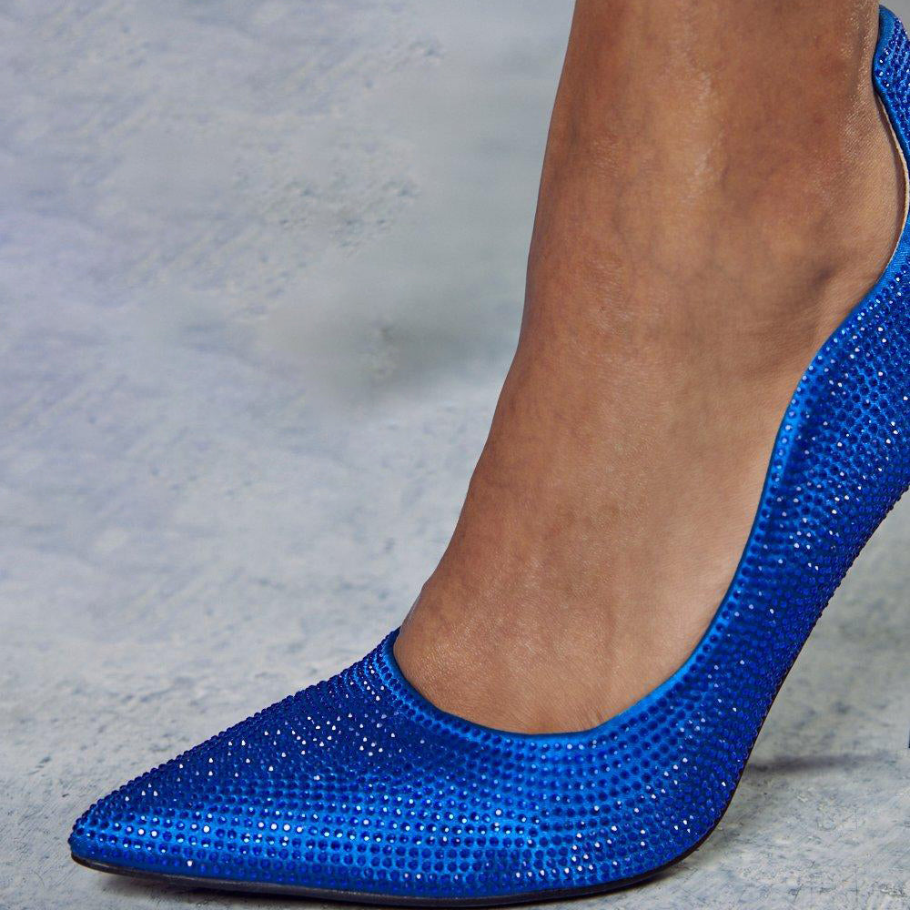 Glitter Pointed Toe 4'' Classic Stiletto Heel Pumps with Spots