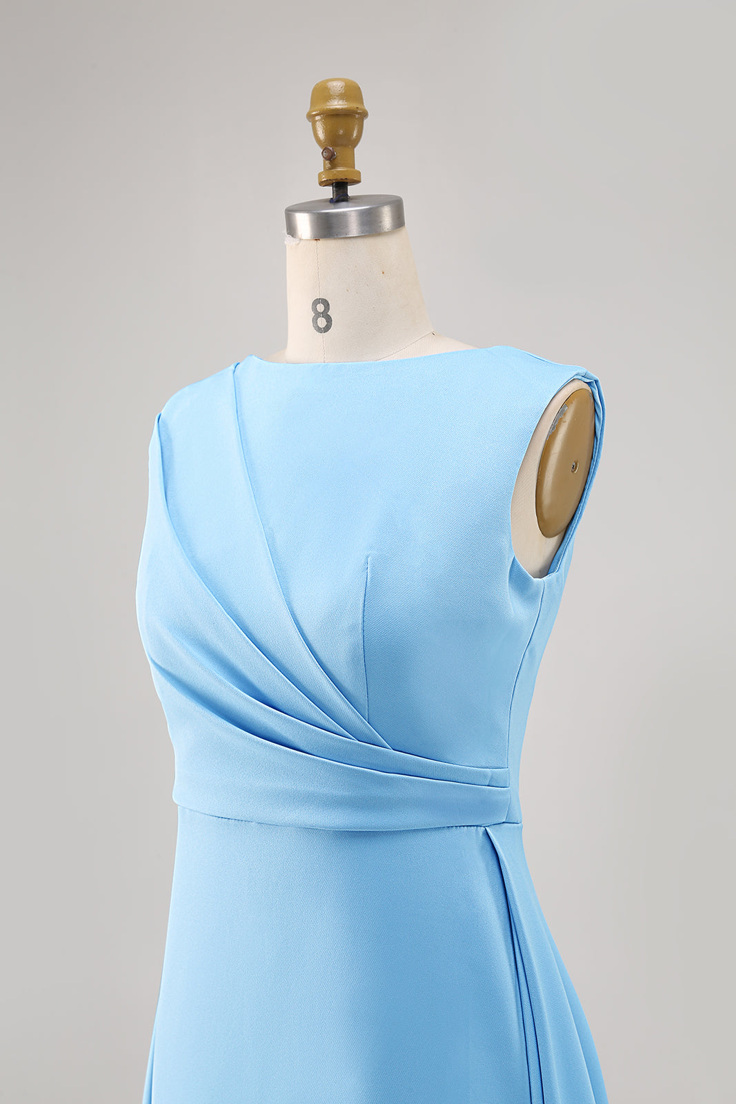 Formal Dress Irregular Hem Blue Sleeveless Dress