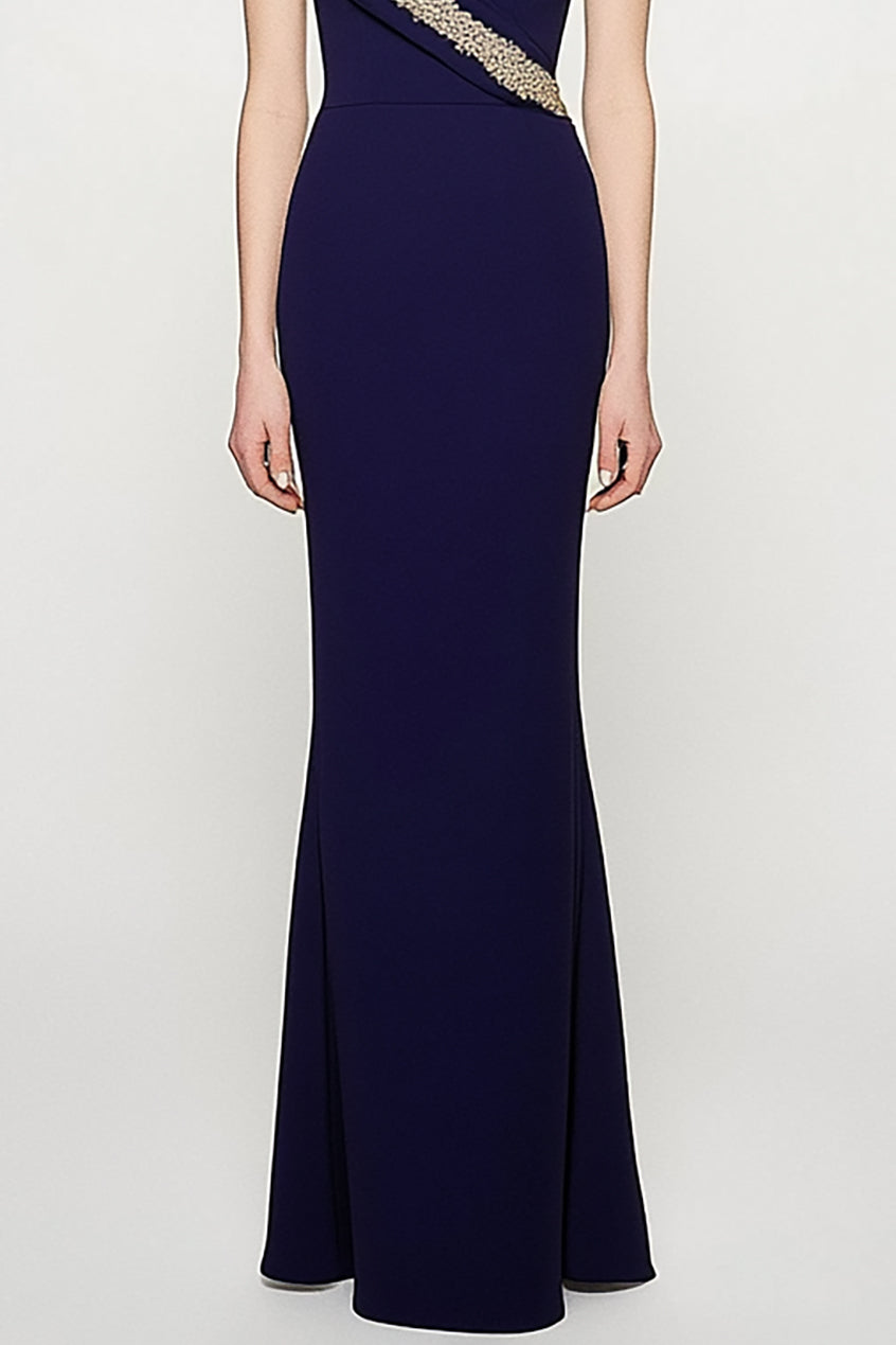Elegant Wedding Dress Pleated Drop-Shoulder Mermaid Mother of the Bride Dress