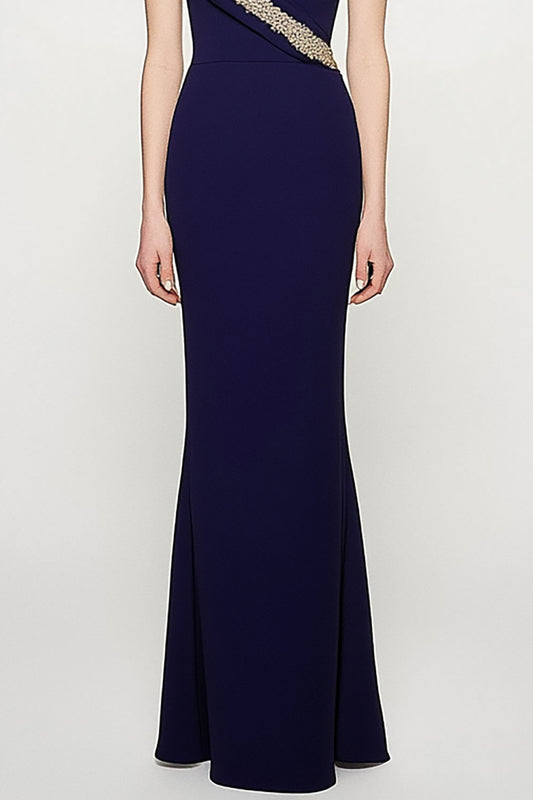 Elegant Wedding Dress Pleated Drop-Shoulder Mermaid Mother of the Bride Dress