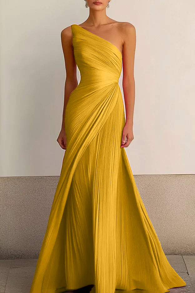 Formal Party Prom Dress One Shoulder Maxi Dress
