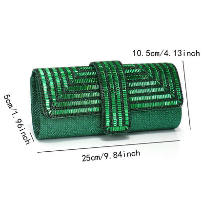 Diamond-Studded Dinner Clutch Shiny Bag Chain Handbag