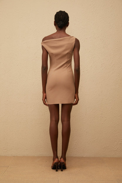 Éléna Khaki One Shoulder Bodycon Mini Dress