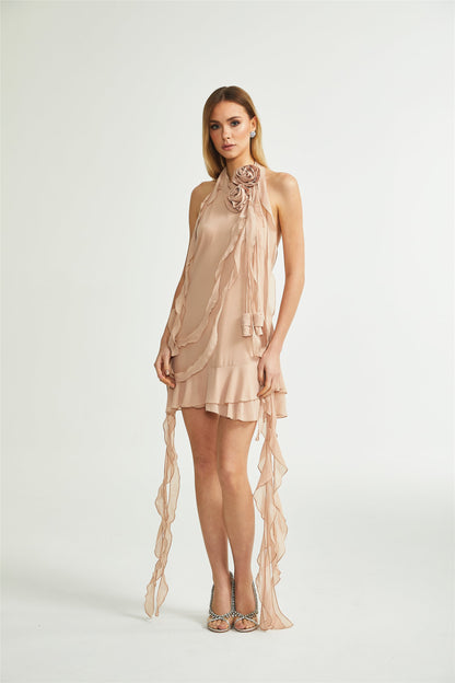 Eloisee Floral Asymmetrical Mini Dress