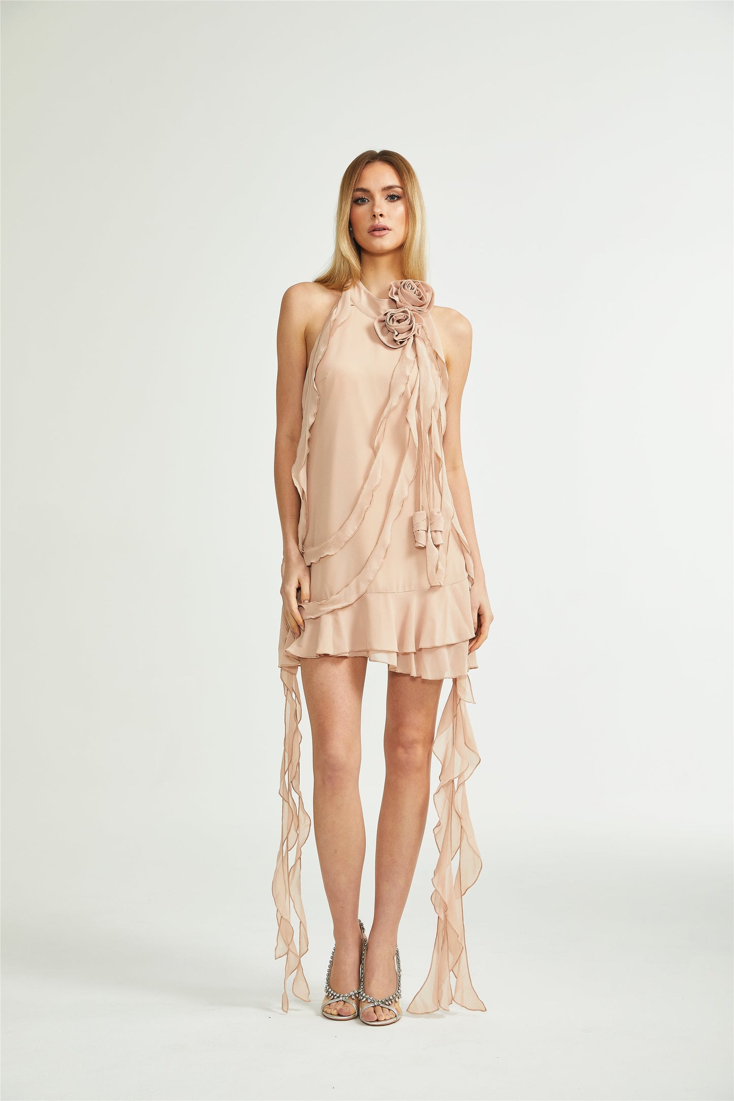 Eloisee Floral Asymmetrical Mini Dress