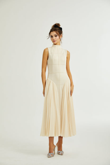 Safiya sleeveless pleated dress