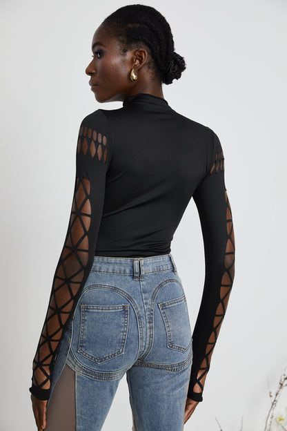Capriana Long-Sleeve Cutout Bodysuit