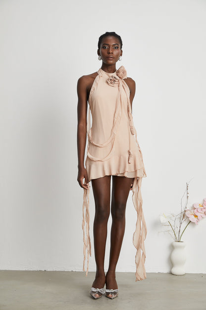 Eloisee Floral Asymmetrical Mini Dress