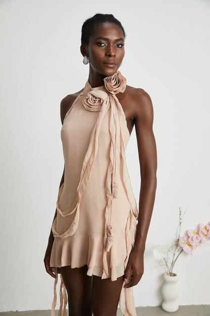 Eloisee Floral Asymmetrical Mini Dress
