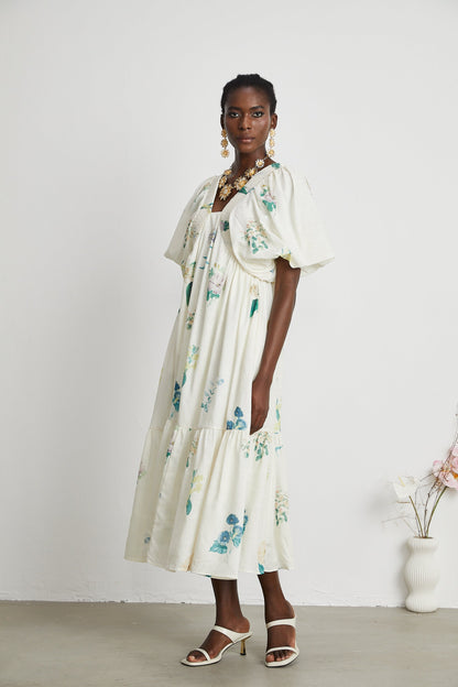 Cyrielle V-neck floral-print midi dress