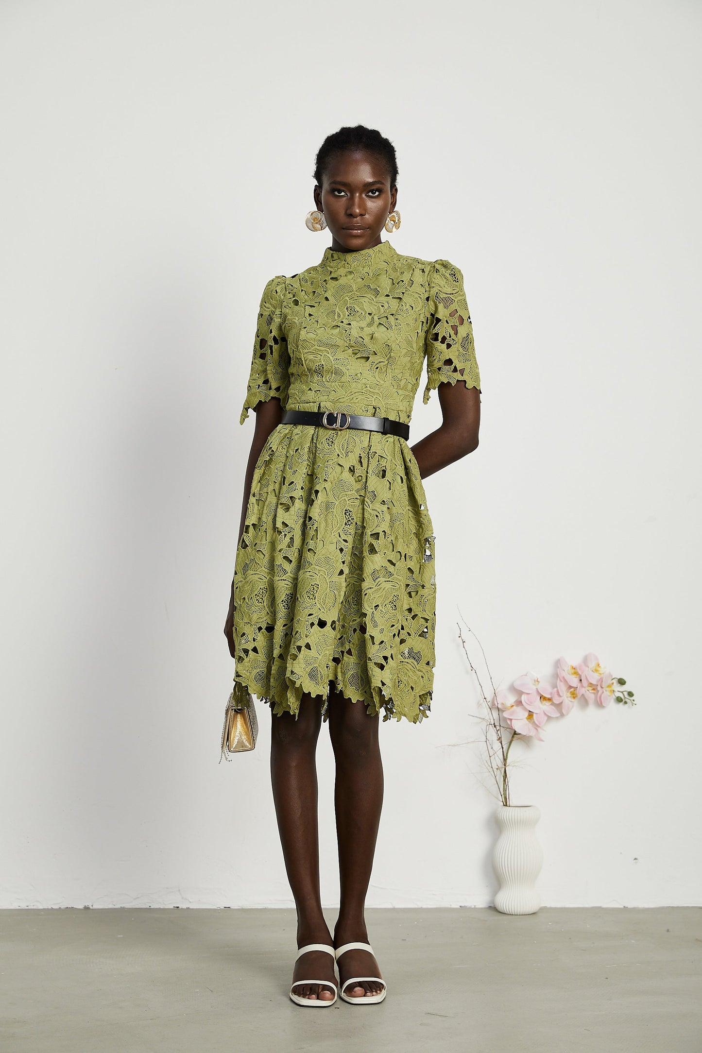Valérie cut-out embroidered mini dress
