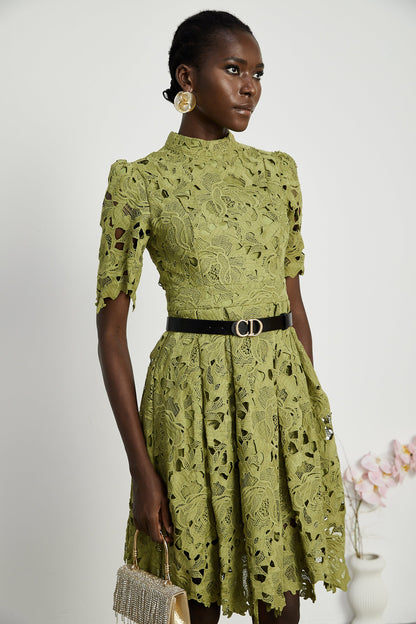 Valérie cut-out embroidered mini dress