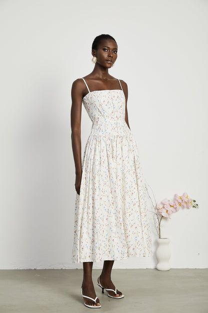 Raphaëlle floral-print pleated midi dress