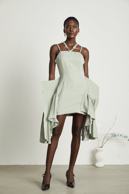 Michel layered-hemline mini dress