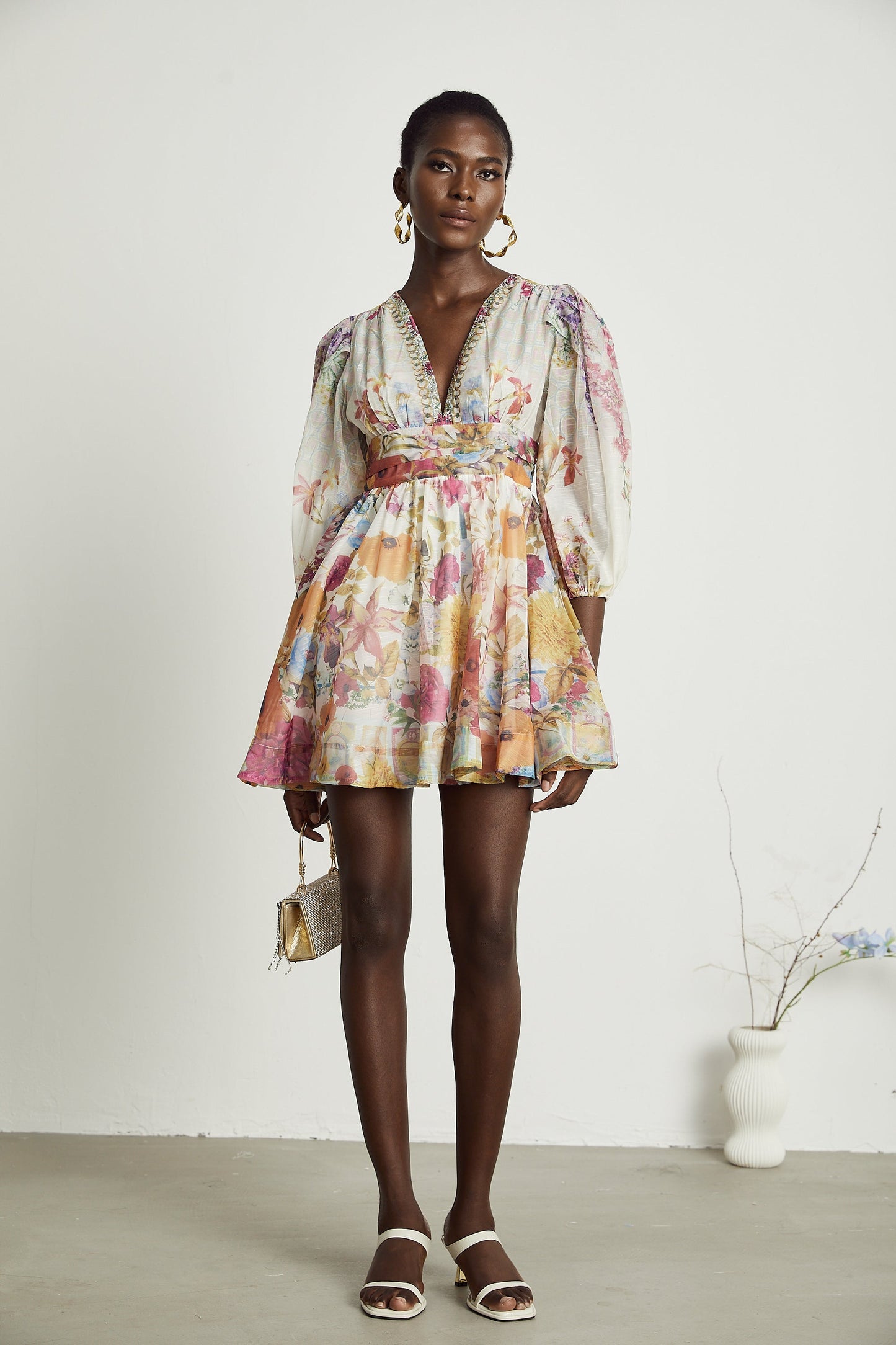 Axelle floral-print mini dress