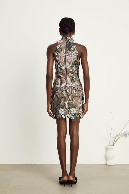 Géraldine sequin-embellished embroidered mini dress