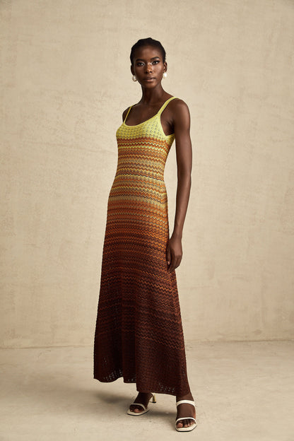 Audrey gradient knitted maxi dress